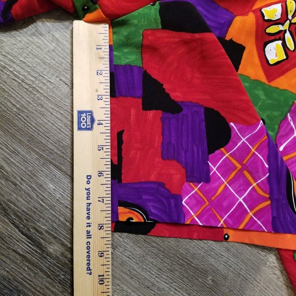 Mom Shorts Size Small Vintage 80s Elastic Waist Colorful Travel Casual Patches - Picture 9 of 11